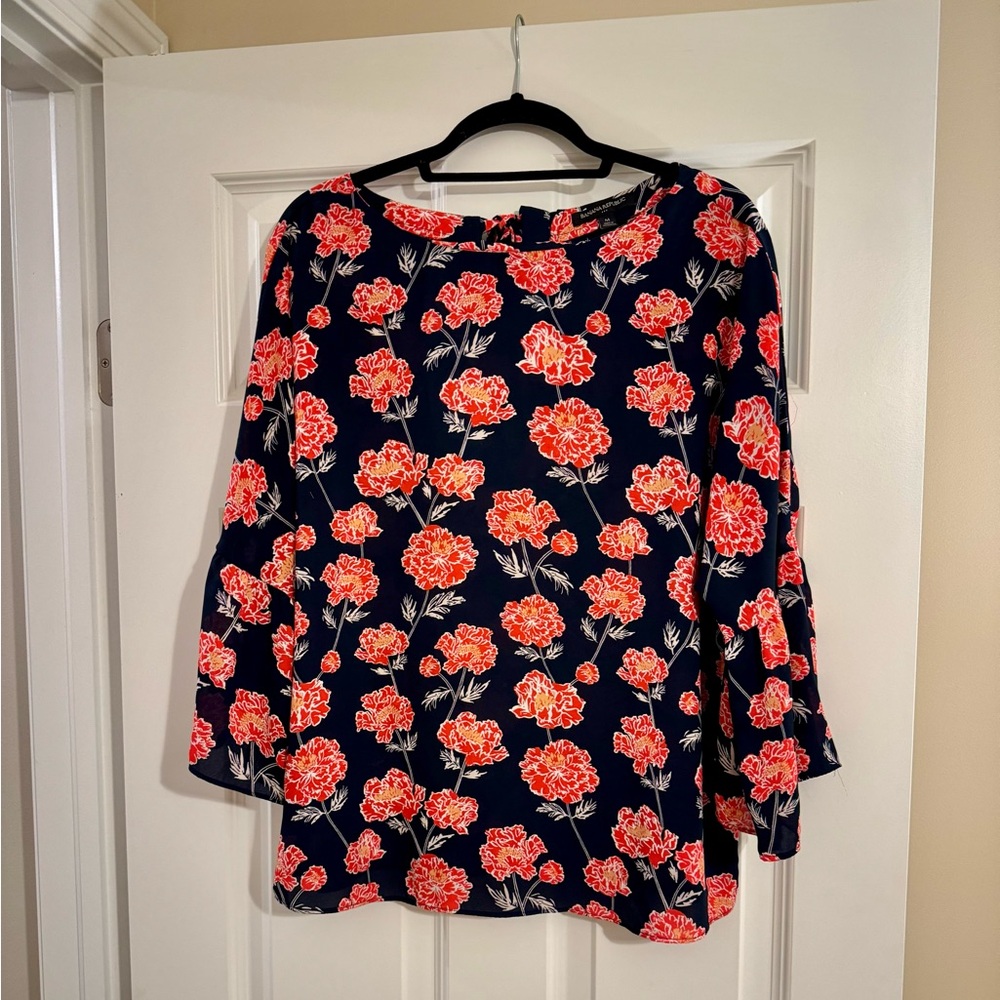 Banana Republic Floral Navy Women's Top M